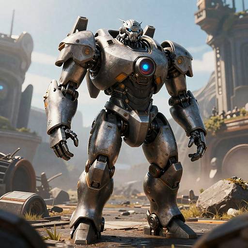 Futuristic Bear-Inspired Robot Mech