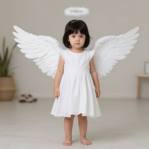 Realistic Infant Angel Girl Portrait