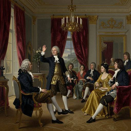 Voltaire in Elegant 18th Century Salon