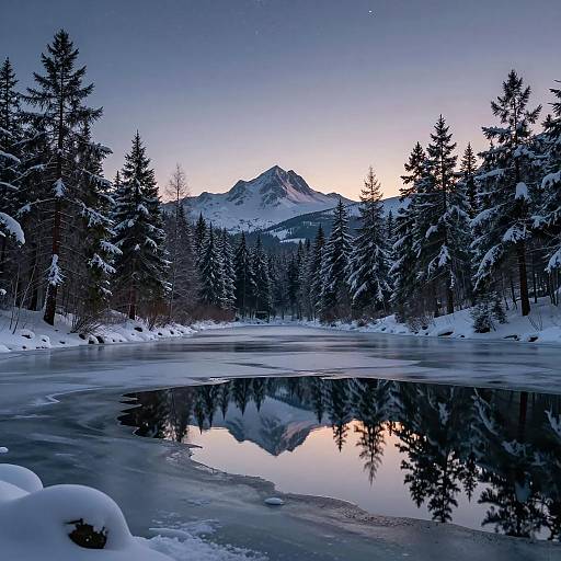 Twilight Serenity: Winter Wilderness Landscape