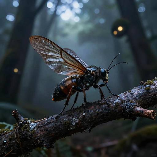 Eerie Deathhead Insect in Twilight Forest