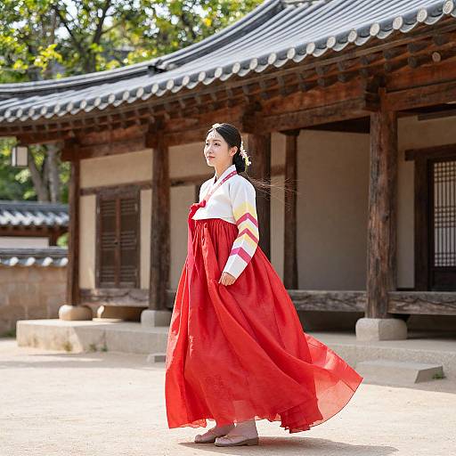 Graceful Woman in Traditional Hanbok