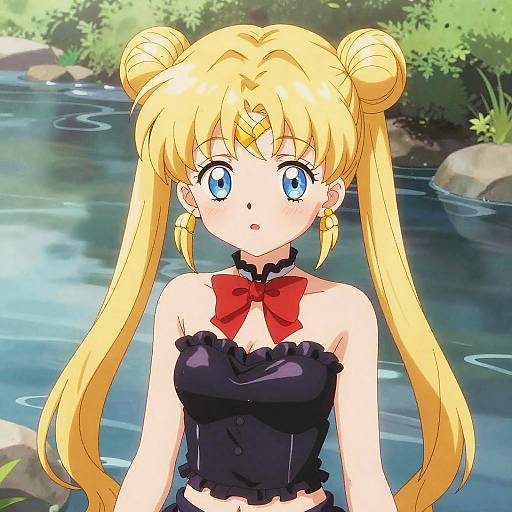 Shy Blonde Anime Girl by Stream