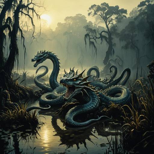 Mystical Hydra in Misty Swamp Mystical Hydra in Misty Swamp