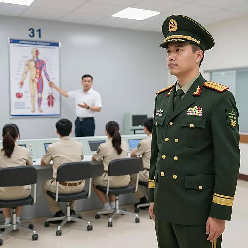 Military Officer in Medical Facility Scenario