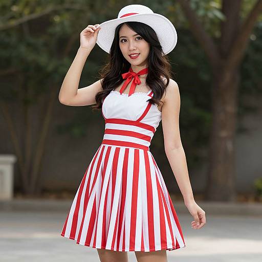 Ringleader Girl Costume in Striped Skirt