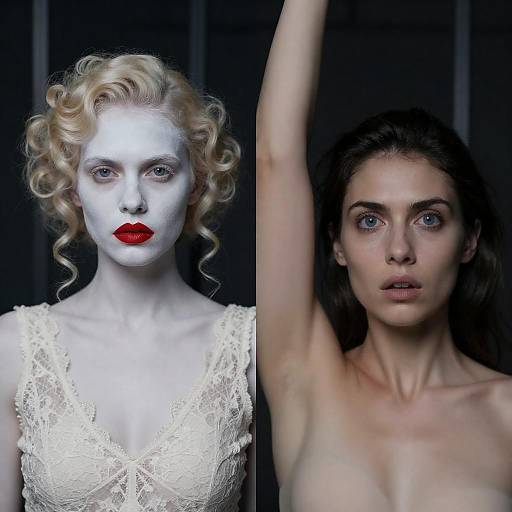 Dual Portraits of Feminine Expressions