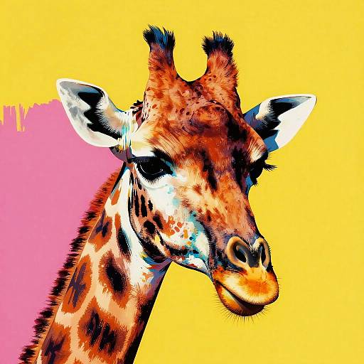 Andy Warhol Style Giraffe Pop Art
