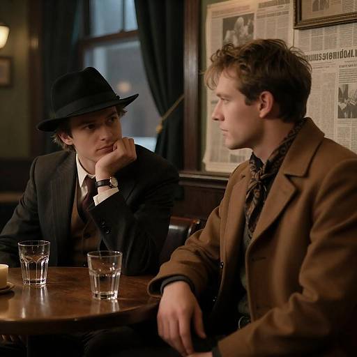 Intimate Conversation in a Dim Bar