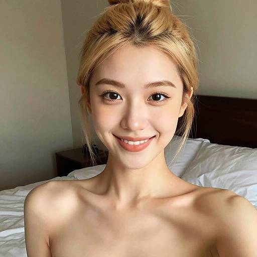 Photorealistic Blonde Girl Selfie Portrait