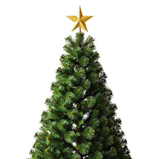 Green Christmas Tree with Golden Star