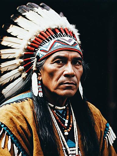 Cinematic Portrait of Native American Man