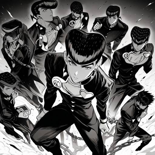 Monochrome Comic of Josuke and Boys