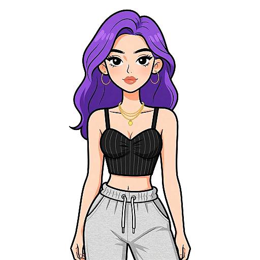 Stylish Woman in Casual Streetwear