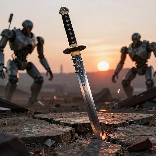 Nier Katana in Post-Apocalyptic Ruins