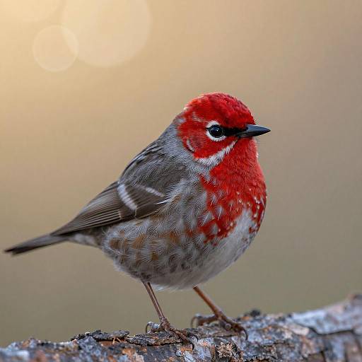 Golden Morning Ruby-Crowned Kinglet Portrait