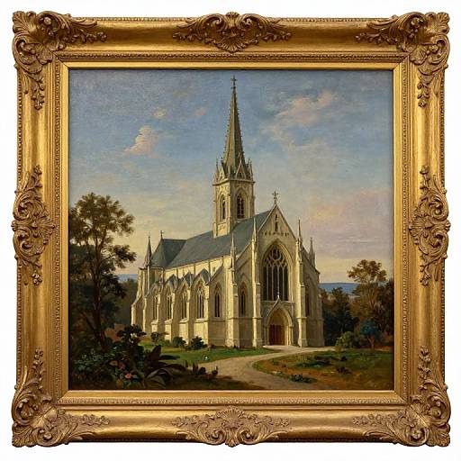 Gothic Church in Ornate Frame