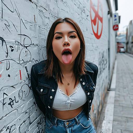 Solo Girl in Prostitute Outfit Pose