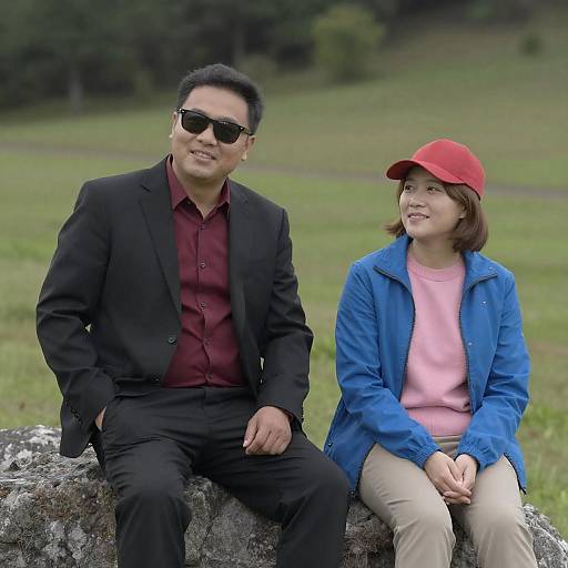 Outdoor Portrait of Two People on Rock