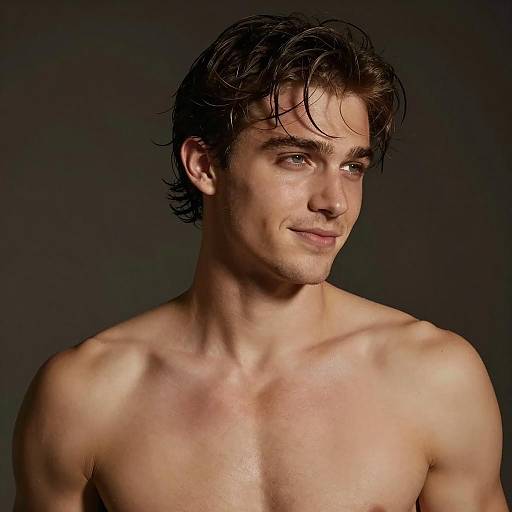 Shirtless Man in Soft Lighting