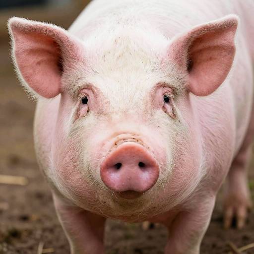 Photorealistic Friendly Pig Portrait