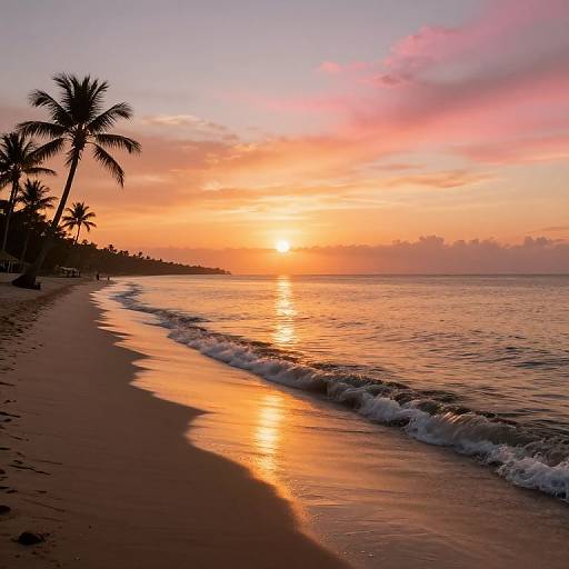 Sunset Beach with Vibrant Skies