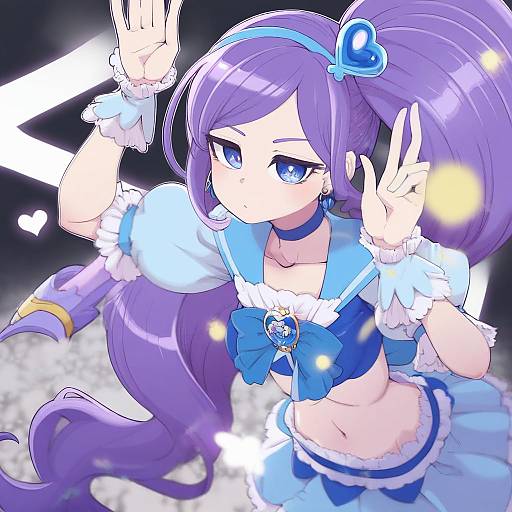 Illustration of Aono miki, precure in the style of Hanauna