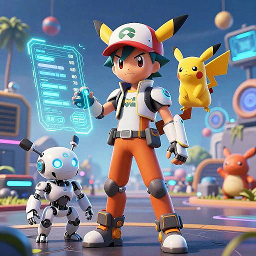 Cyberpunk AI Pokemon Trainer Design