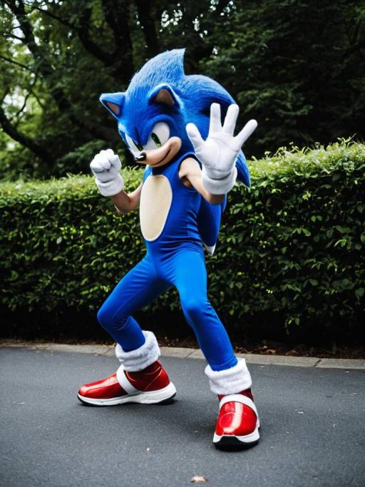 Man in Sonic the Hedgehog Costume Cosplay