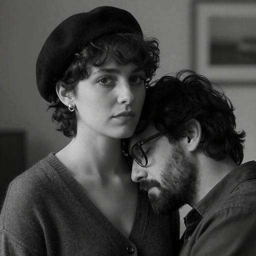 Intimate Embrace in Black and White