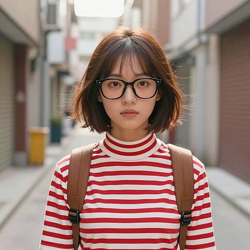 Young Woman in Wally Costume in Alley