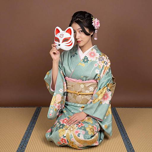 Traditional Japanese Woman in Kimono