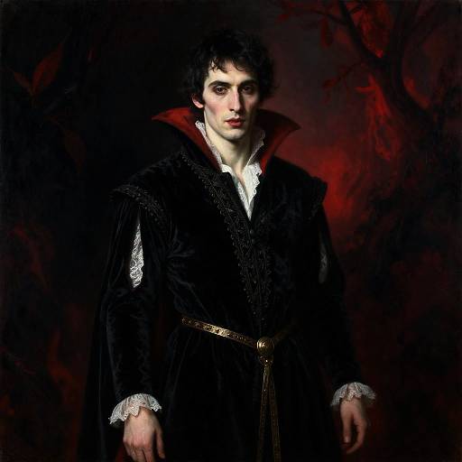 Mystical Vampire Bard in Impressionism