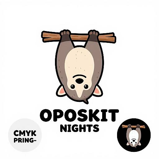 Cheeky Opossum Cartoon Logo Design