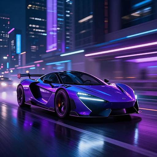 Futuristic Neon Cyberpunk Sports Car