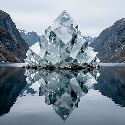 Colossal Crystalline Structure Above Fjord