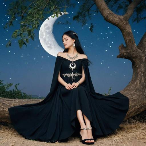 Elegant Girl with Moonlit Jewelry