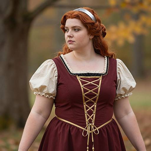 Plus Size Woman in Medieval Style Dress