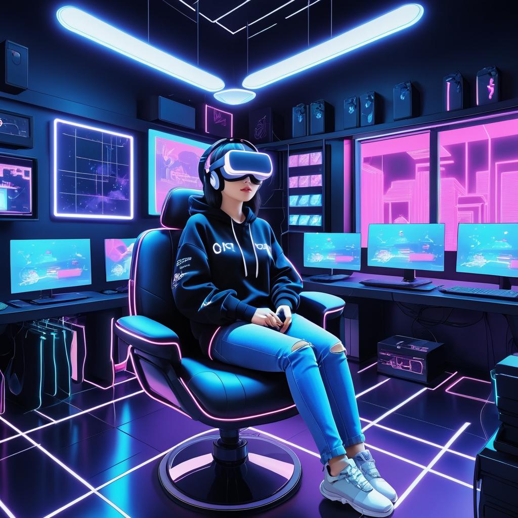 Neon-Themed Dentist's Chair with VR