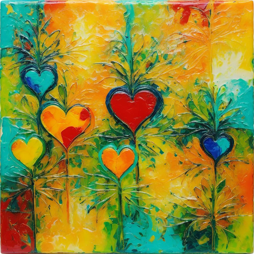 Vibrant Abstract Love in Picasso Style