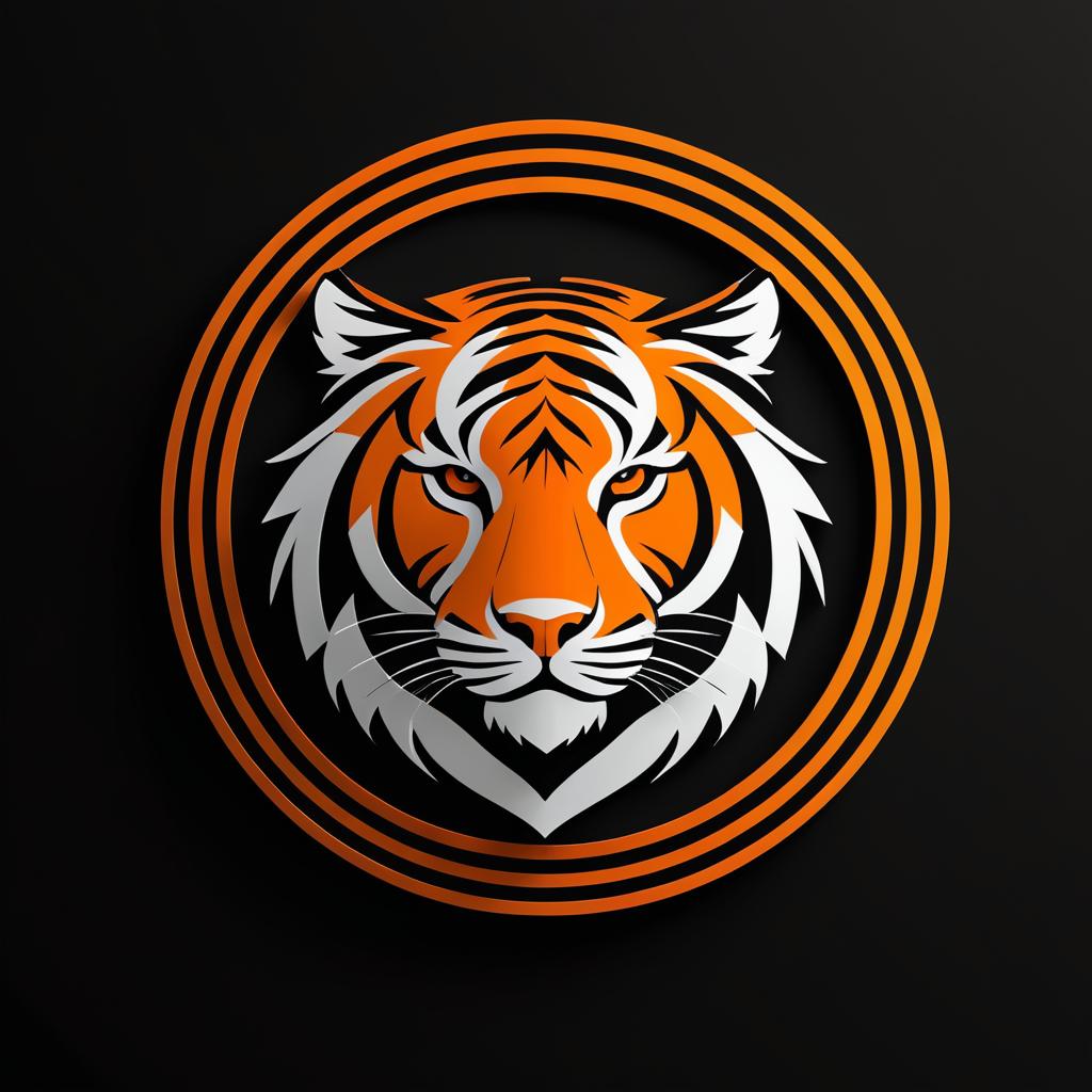 Captivating Tiger Logo in Vibrant Circle