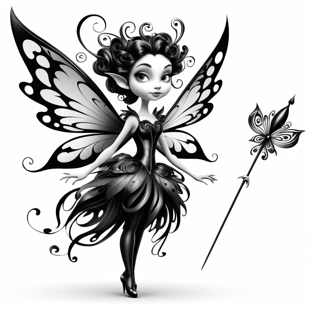 Whimsical Fairy Caricature Illustration