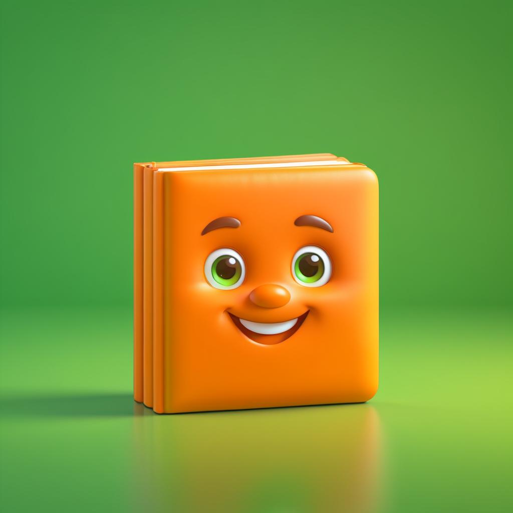 Charming 3D Orange Book Emoji Render