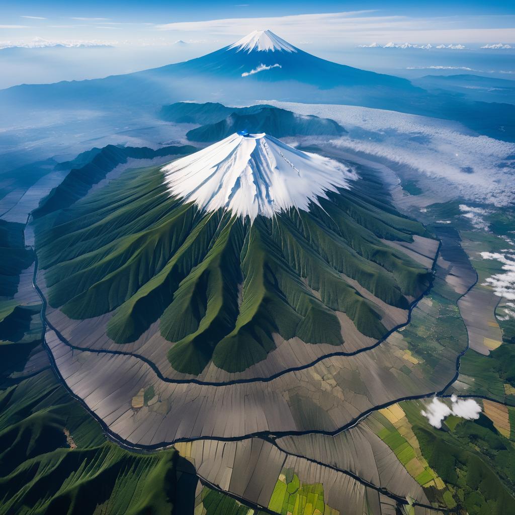 Breathtaking Aerial View of Mount Fuji