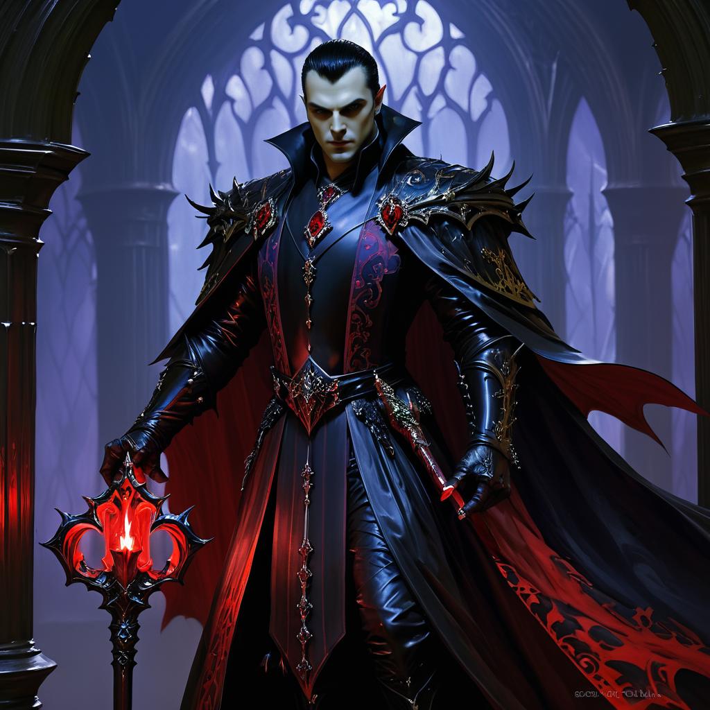 Epic Dark Fantasy Vampire Lord Artwork