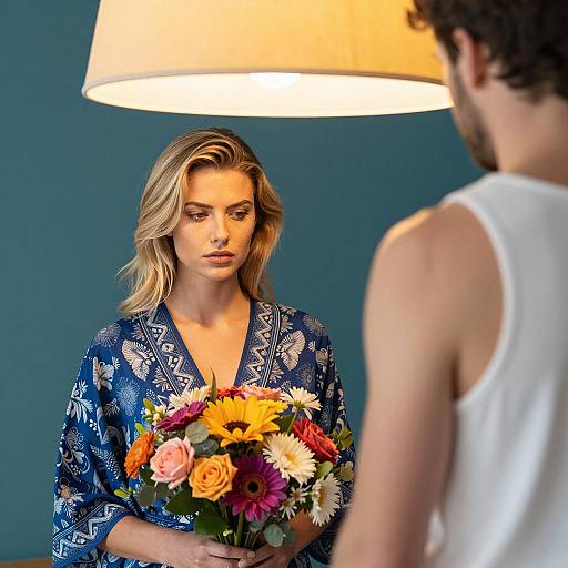 Elegant Scene with Blonde Woman and Man