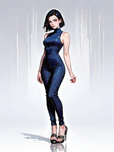 Stylish Woman in Taupe Bodysuit