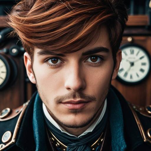 Steampunk Male Portrait with Auburn Hair
