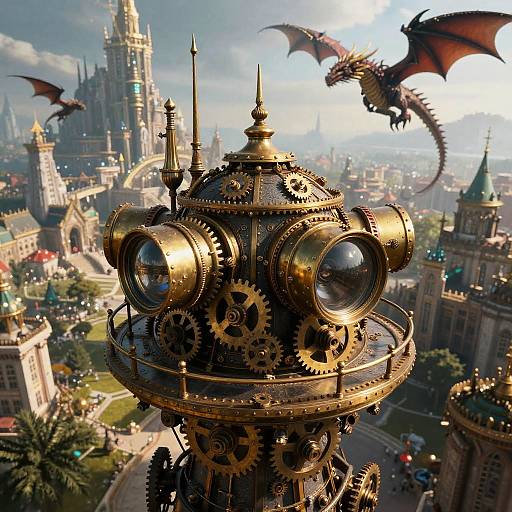 Steampunk Fantasy Observation Tower