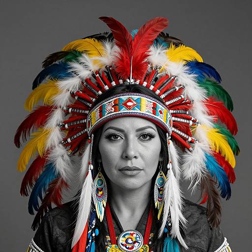 Vibrant Native American Woman Portrait